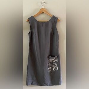 She Fly Gray Sleeveless Dress with Pocket Detail size 6 size 40